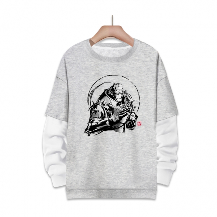 Fullmetal Alchemist Anime fake two-piece thick round neck sweater from S to 3XL