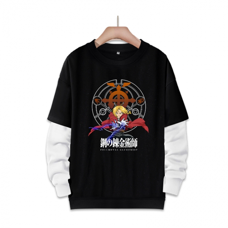 Fullmetal Alchemist Anime fake two-piece thick round neck sweater from S to 3XL