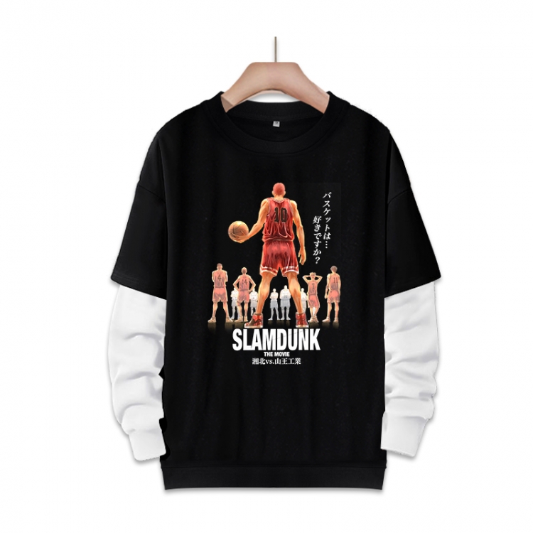 Slam Dunk  Anime fake two-piece thick round neck sweater from S to 3XL