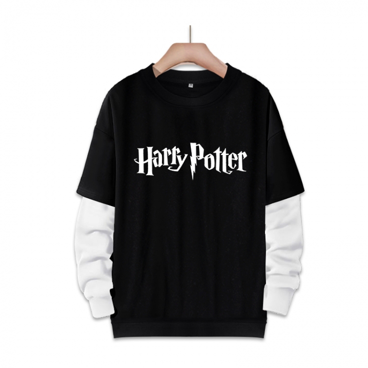 Harry Potter Anime fake two-piece thick round neck sweater from S to 3XL