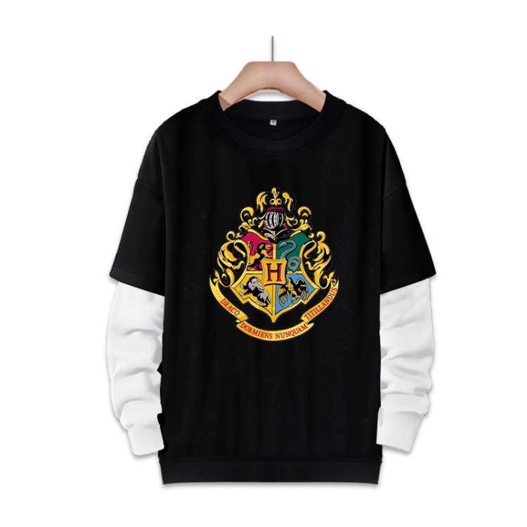 Harry Potter Anime fake two-piece thick round neck sweater from S to 3XL