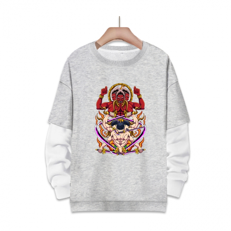 One Piece Anime fake two-piece thick round neck sweater from S to 3XL