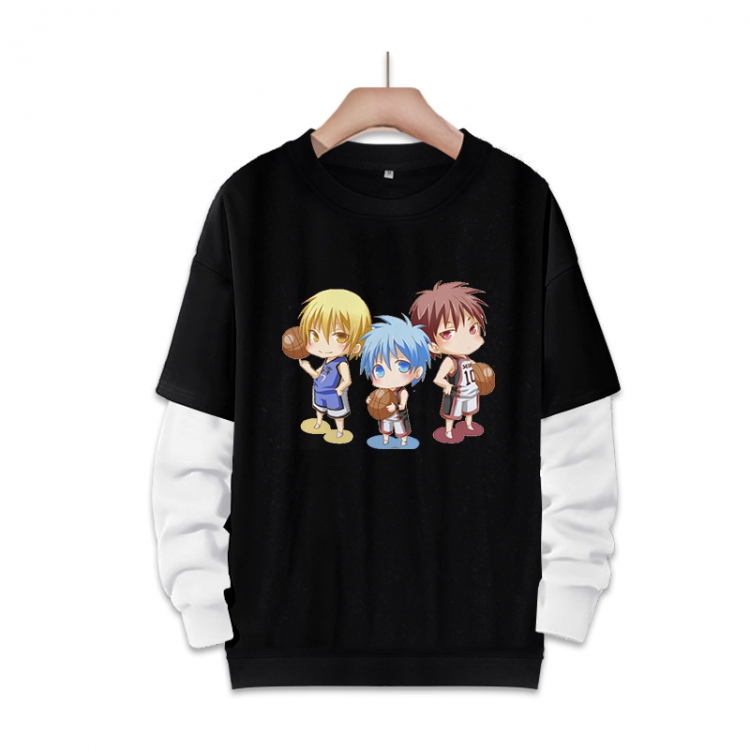 Kuroko no Basuke Anime fake two-piece thick round neck sweater from S to 3XL