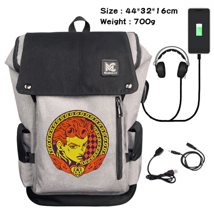 JoJos Bizarre Adventure Animation anti-theft canvas bucket backpack 44X32X16CM