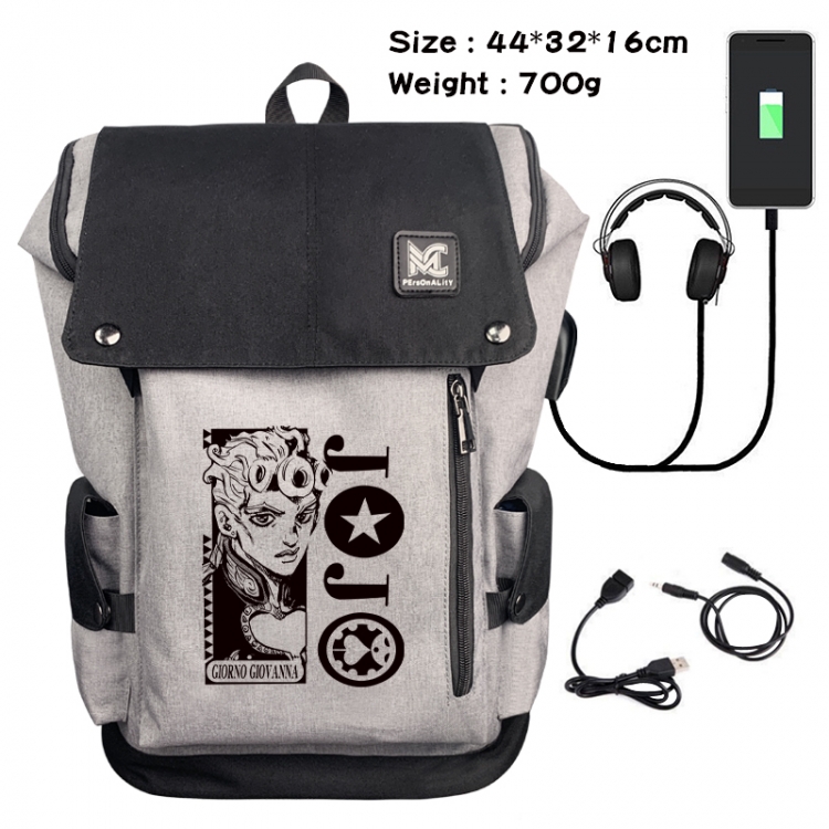 JoJos Bizarre Adventure Animation anti-theft canvas bucket backpack 44X32X16CM