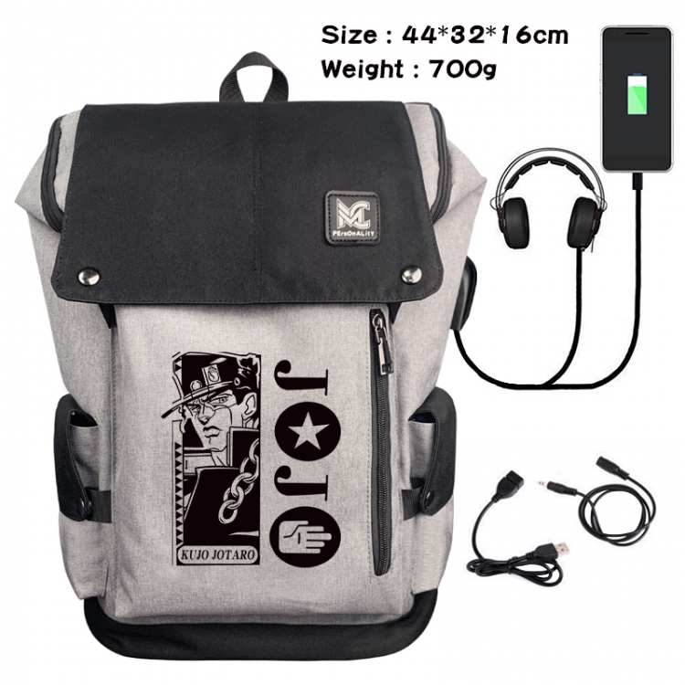 JoJos Bizarre Adventure Animation anti-theft canvas bucket backpack 44X32X16CM