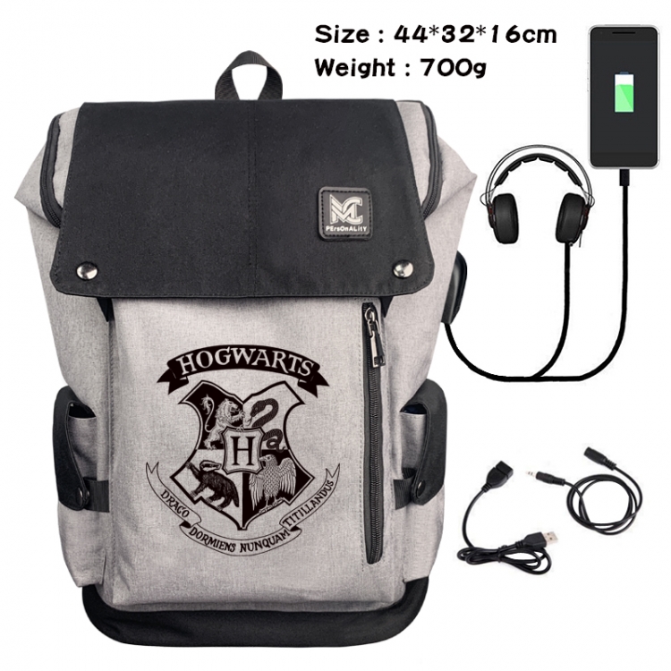 Harry Potter Animation anti-theft canvas bucket backpack 44X32X16CM