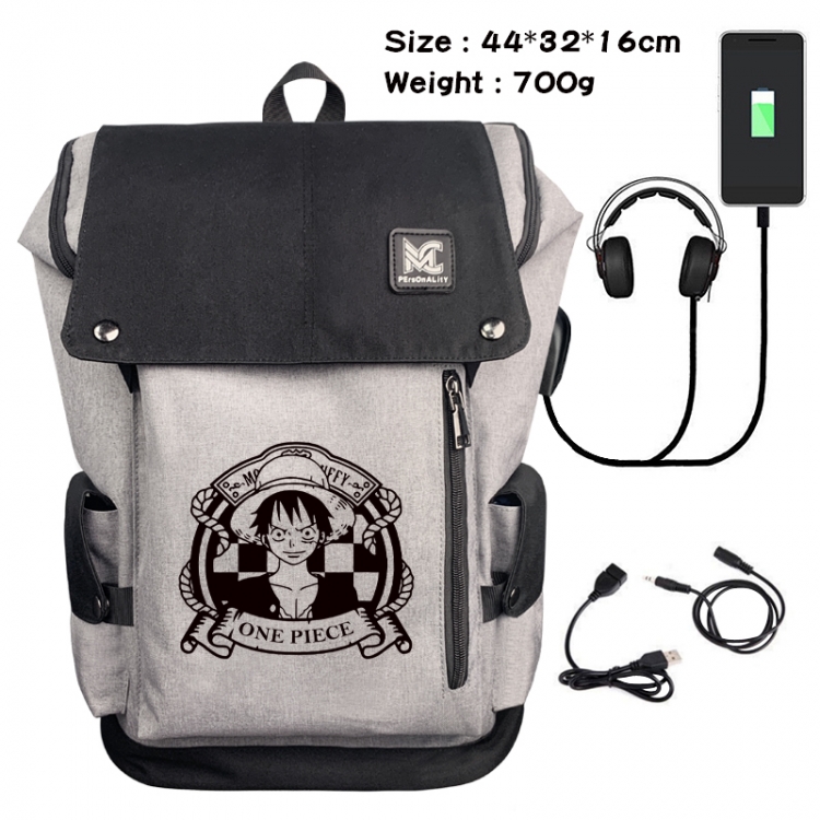 One Piece Animation anti-theft canvas bucket backpack 44X32X16CM