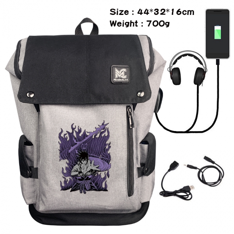 Naruto Animation anti-theft canvas bucket backpack 44X32X16CM