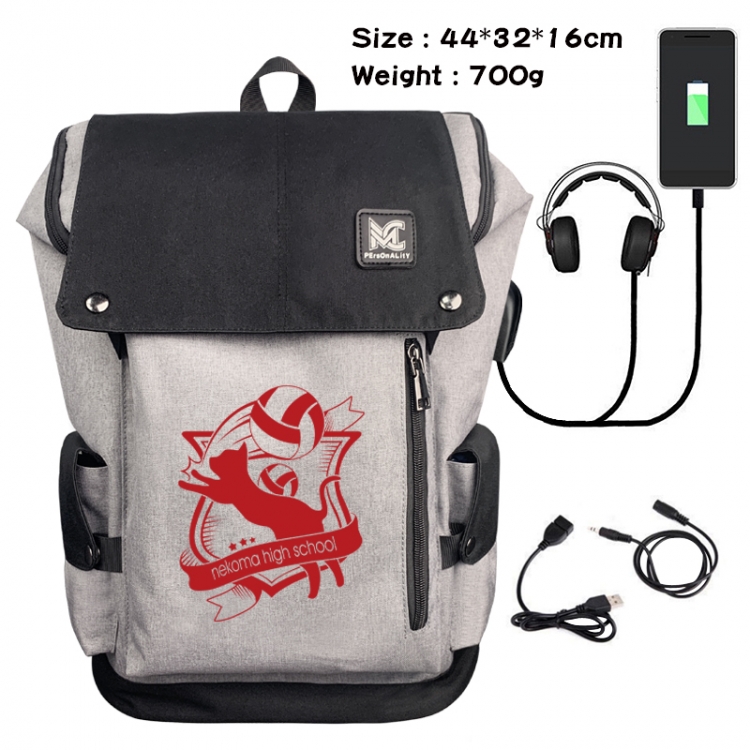 Haikyuu!! Animation anti-theft canvas bucket backpack 44X32X16CM