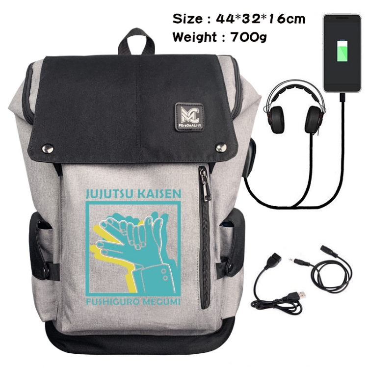 Jujutsu Kaisen Animation anti-theft canvas bucket backpack 44X32X16CM