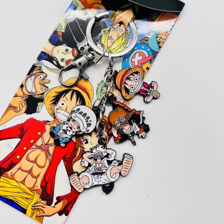 One Piece Anime cartoon 4 pendant keychain backpack pendant