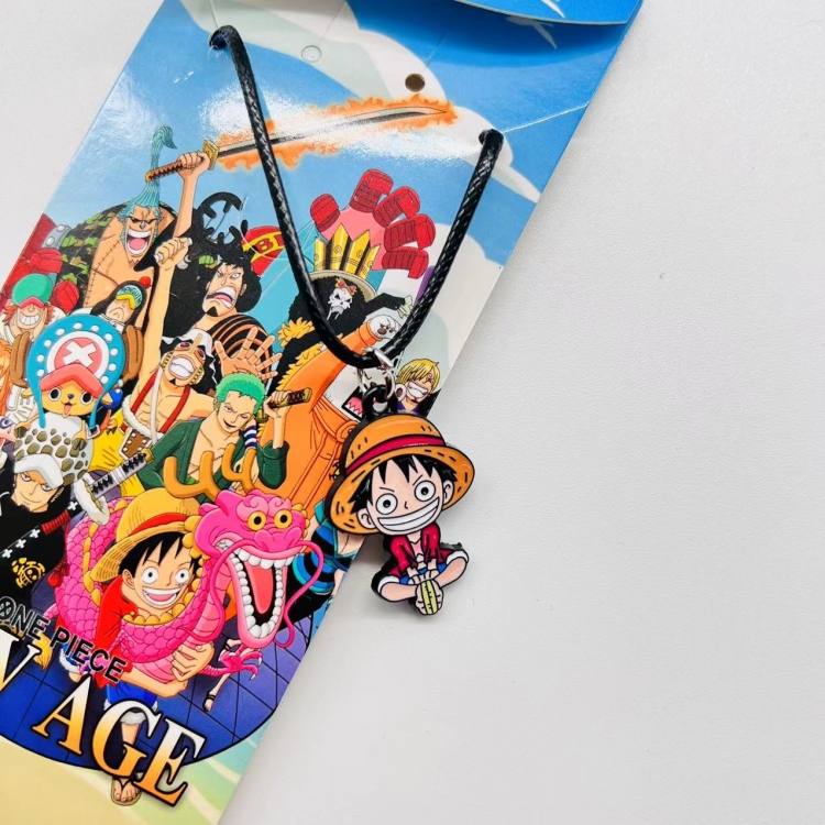 One Piece Anime Surrounding Leather Rope Little Figure Colorful Necklace price for 5 pcs