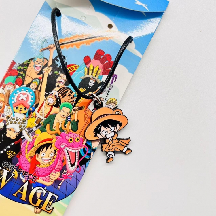 One Piece Anime Surrounding Leather Rope Little Figure Colorful Necklace price for 5 pcs