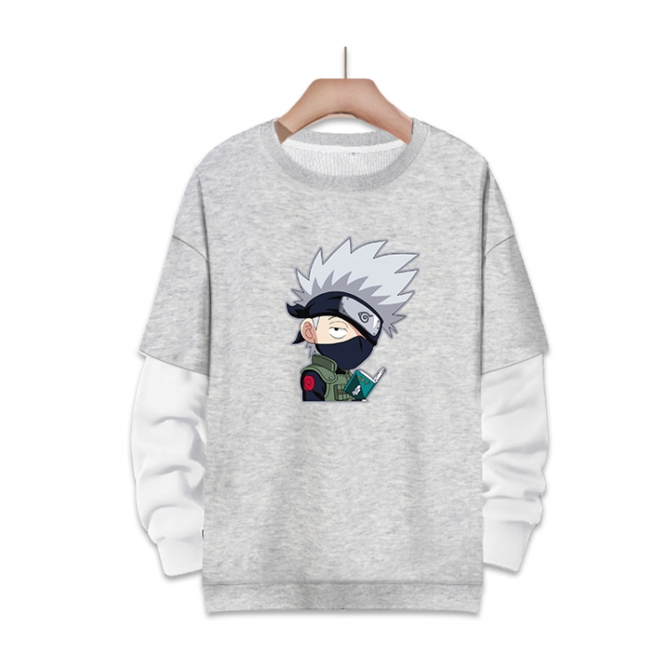 Naruto Anime fake two-piece thick round neck sweater from S to 3XL
