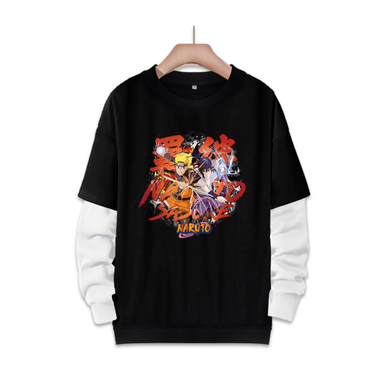 Naruto Anime fake two-piece thick round neck sweater from S to 3XL