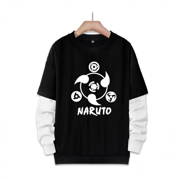 Naruto Anime fake two-piece thick round neck sweater from S to 3XL