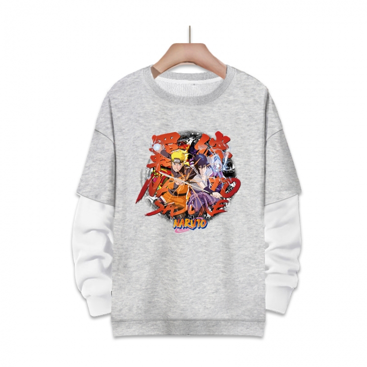 Naruto Anime fake two-piece thick round neck sweater from S to 3XL