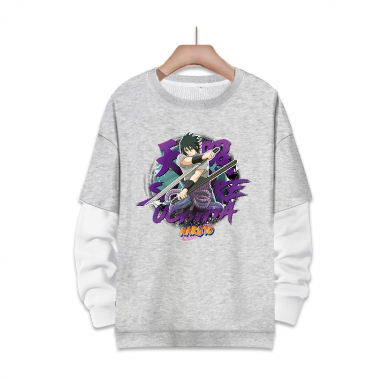 Naruto Anime fake two-piece thick round neck sweater from S to 3XL