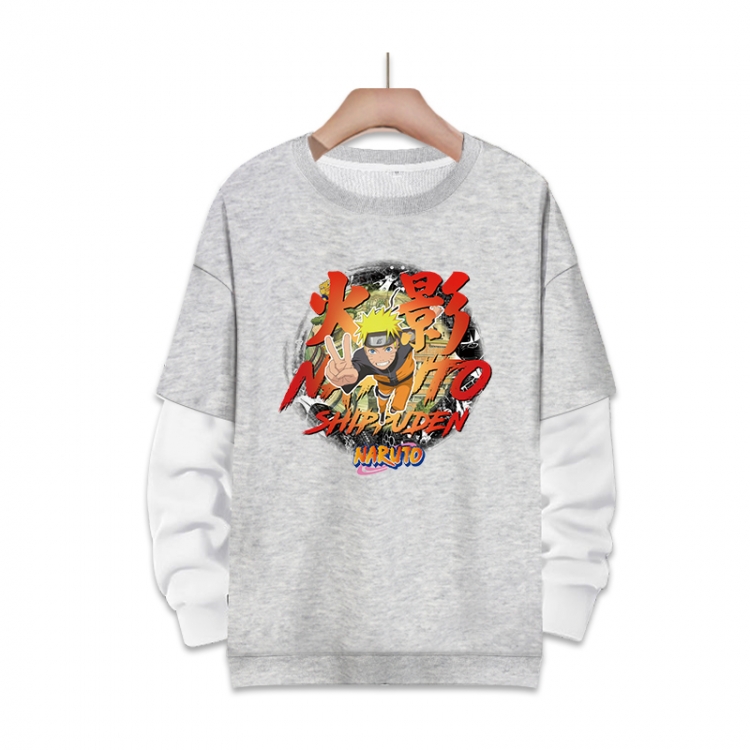 Naruto Anime fake two-piece thick round neck sweater from S to 3XL