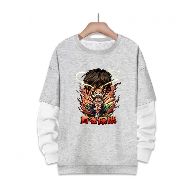 Shingeki no Kyojin Anime fake two-piece thick round neck sweater from S to 3XL