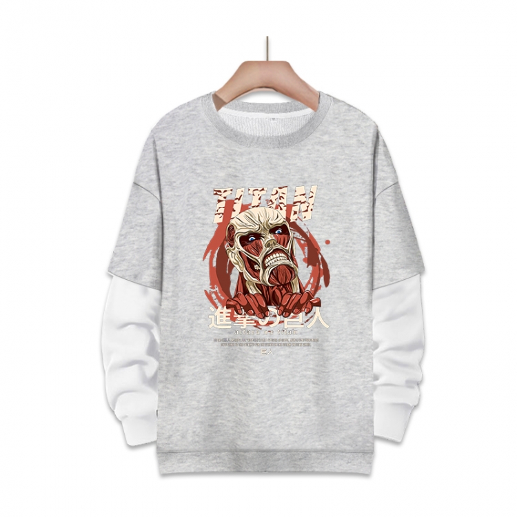 Shingeki no Kyojin Anime fake two-piece thick round neck sweater from S to 3XL