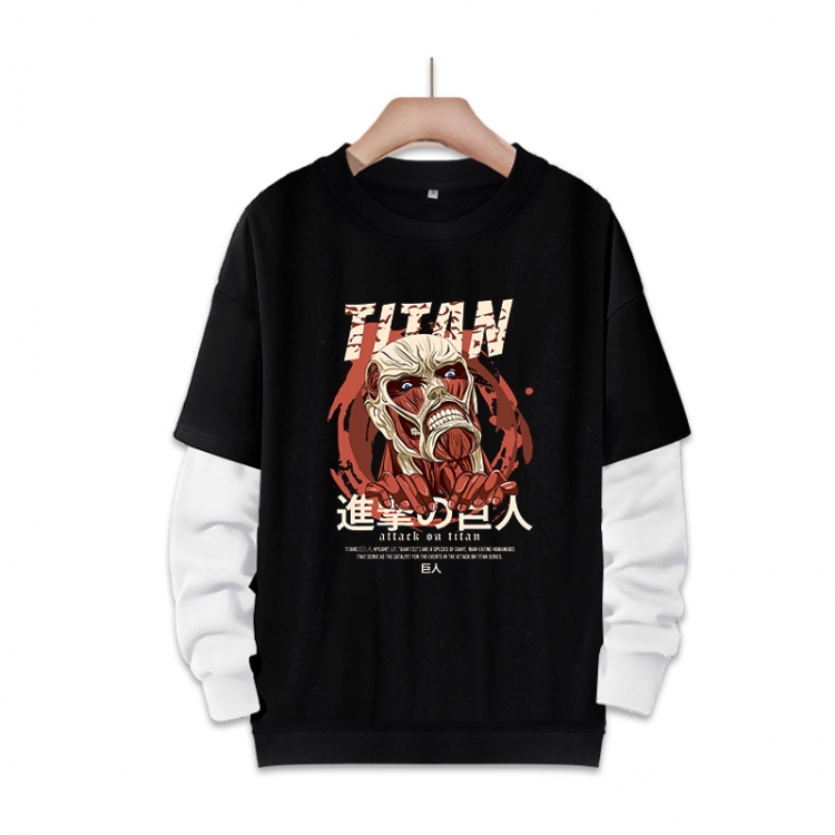 Shingeki no Kyojin Anime fake two-piece thick round neck sweater from S to 3XL