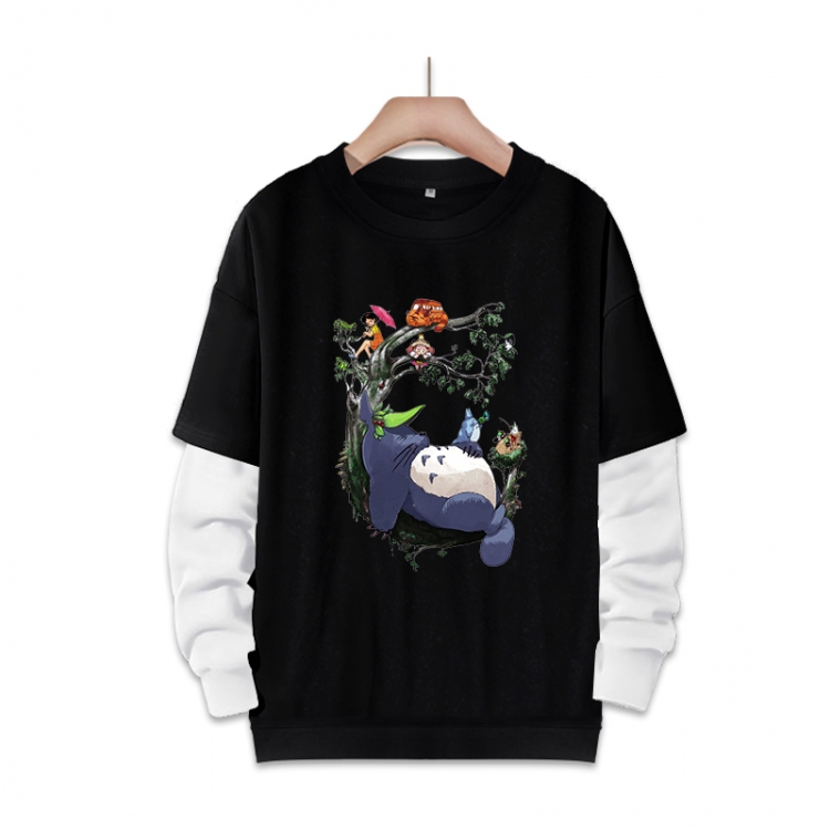 OTORO Anime fake two-piece thick round neck sweater from S to 3XL