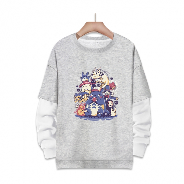 OTORO Anime fake two-piece thick round neck sweater from S to 3XL