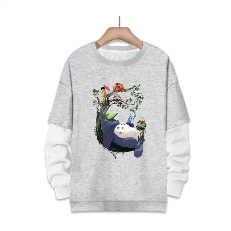 OTORO Anime fake two-piece thick round neck sweater from S to 3XL