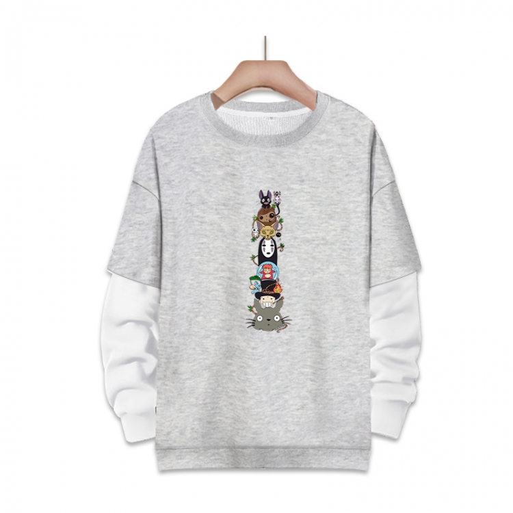 OTORO Anime fake two-piece thick round neck sweater from S to 3XL