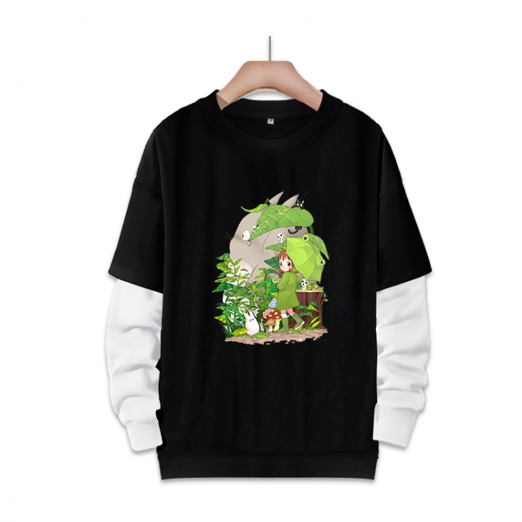 OTORO Anime fake two-piece thick round neck sweater from S to 3XL