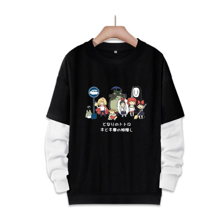 OTORO Anime fake two-piece thick round neck sweater from S to 3XL