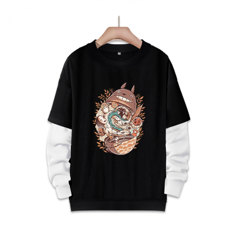 OTORO Anime fake two-piece thick round neck sweater from S to 3XL