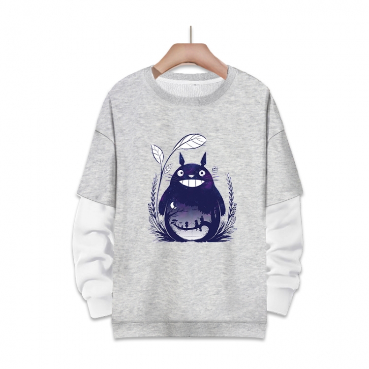 OTORO Anime fake two-piece thick round neck sweater from S to 3XL