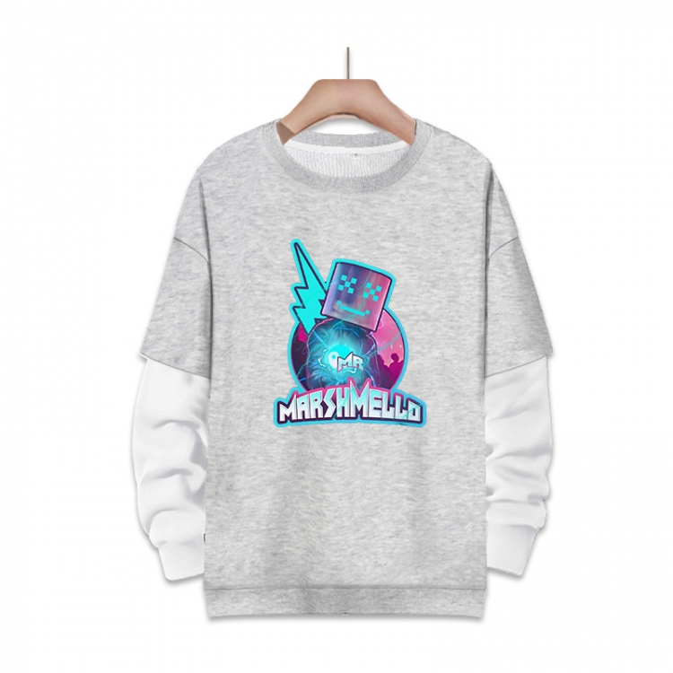 cotton candy Anime fake two-piece thick round neck sweater from S to 3XL