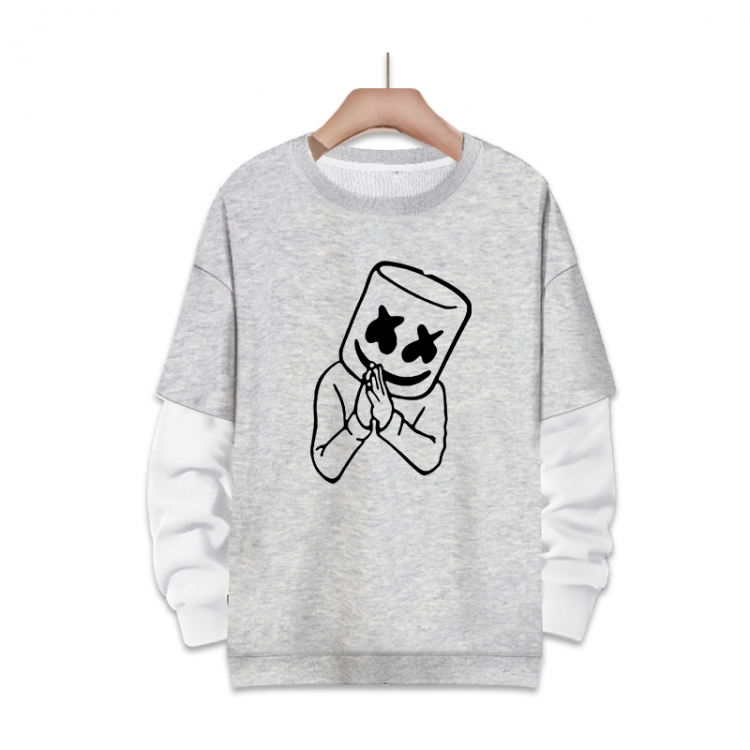 cotton candy Anime fake two-piece thick round neck sweater from S to 3XL