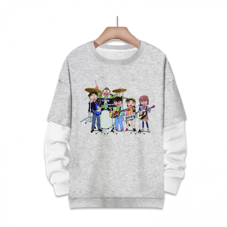 Detective conan Anime fake two-piece thick round neck sweater from S to 3XL