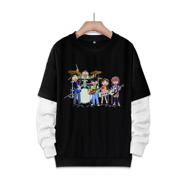 Detective conan Anime fake two-piece thick round neck sweater from S to 3XL