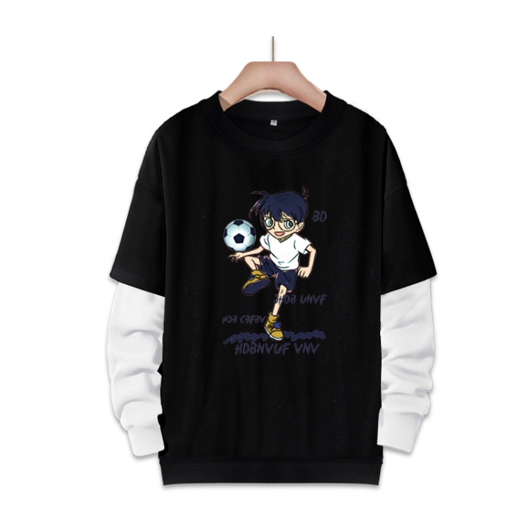 Detective conan Anime fake two-piece thick round neck sweater from S to 3XL