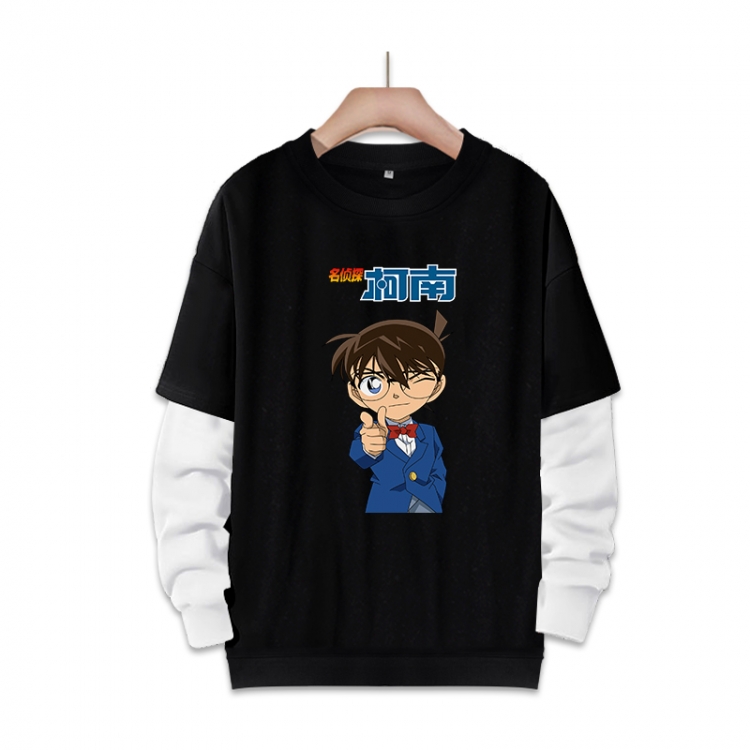 Detective conan Anime fake two-piece thick round neck sweater from S to 3XL