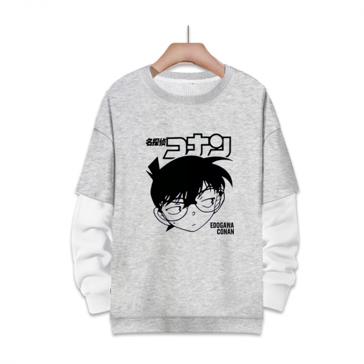 Detective conan Anime fake two-piece thick round neck sweater from S to 3XL