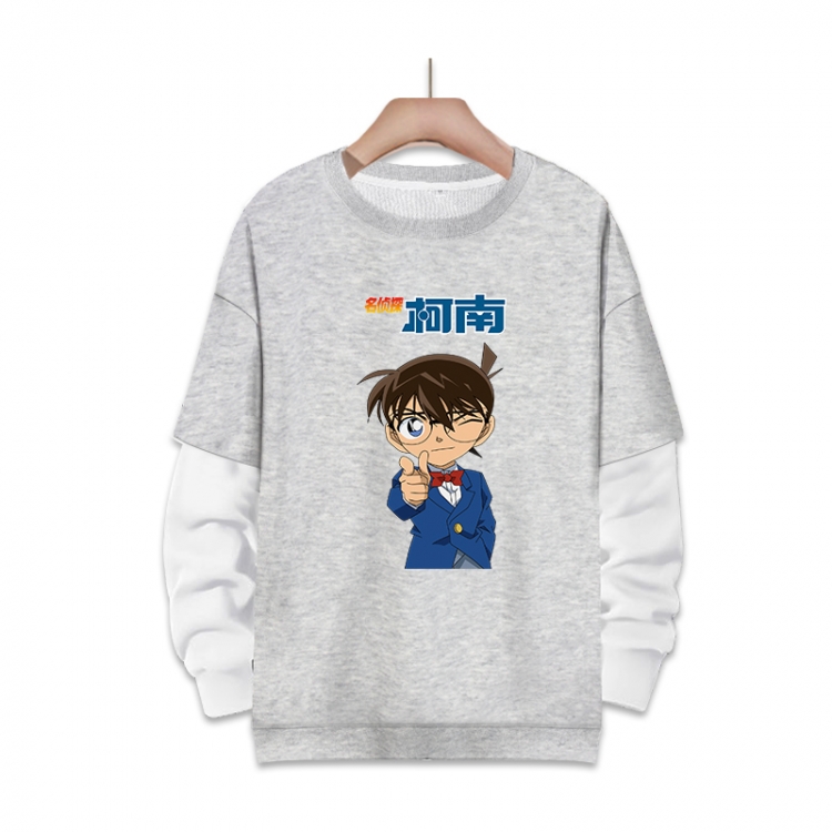 Detective conan Anime fake two-piece thick round neck sweater from S to 3XL