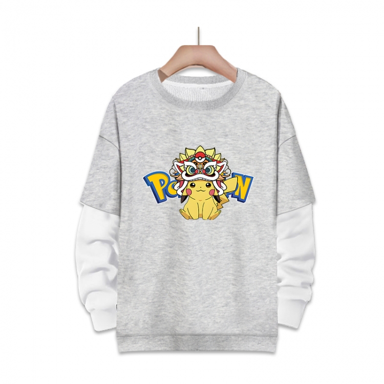 Pokemon Anime fake two-piece thick round neck sweater from S to 3XL