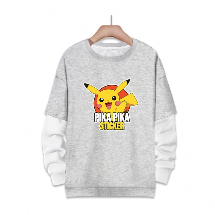 Pokemon Anime fake two-piece thick round neck sweater from S to 3XL