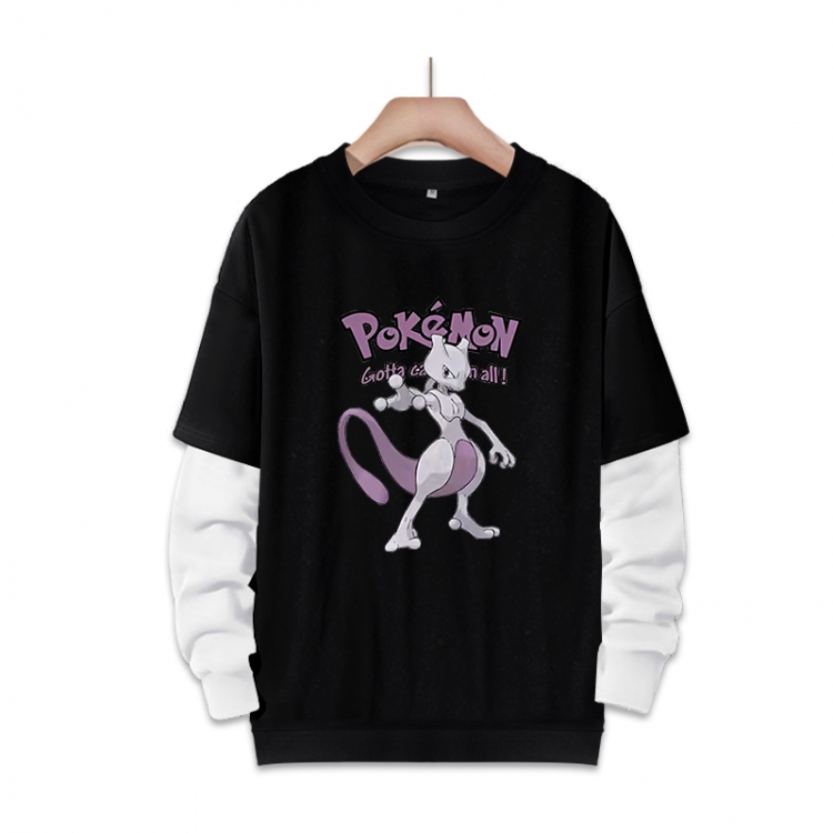 Pokemon Anime fake two-piece thick round neck sweater from S to 3XL