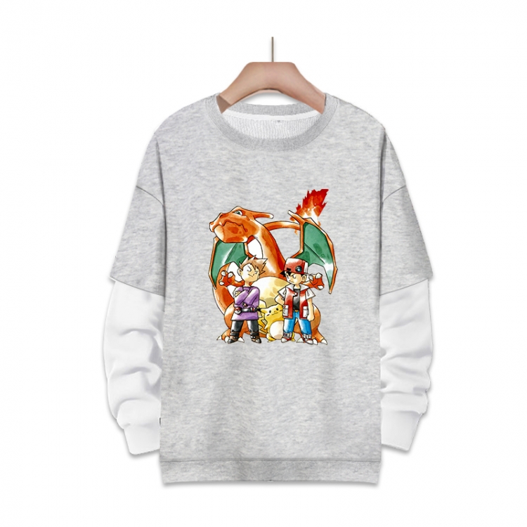 Pokemon Anime fake two-piece thick round neck sweater from S to 3XL