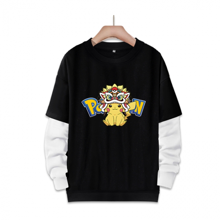 Pokemon Anime fake two-piece thick round neck sweater from S to 3XL