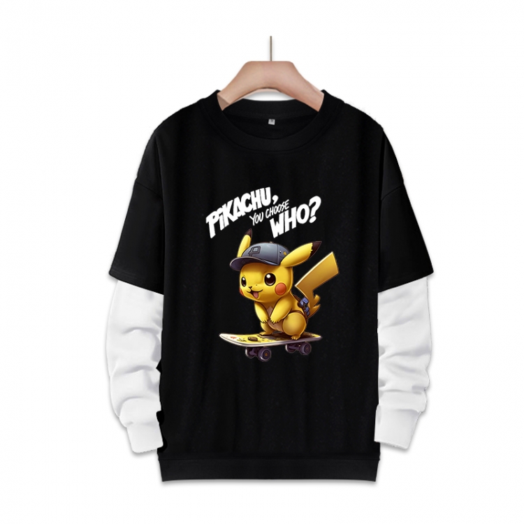 Pokemon Anime fake two-piece thick round neck sweater from S to 3XL