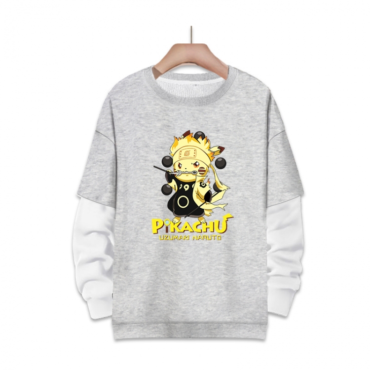 Pokemon Anime fake two-piece thick round neck sweater from S to 3XL